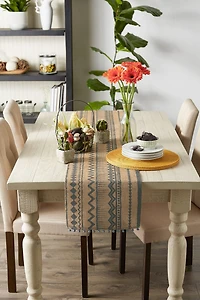 DII® Mineral Aztec Print On Natural Jute Table Runner 14x72