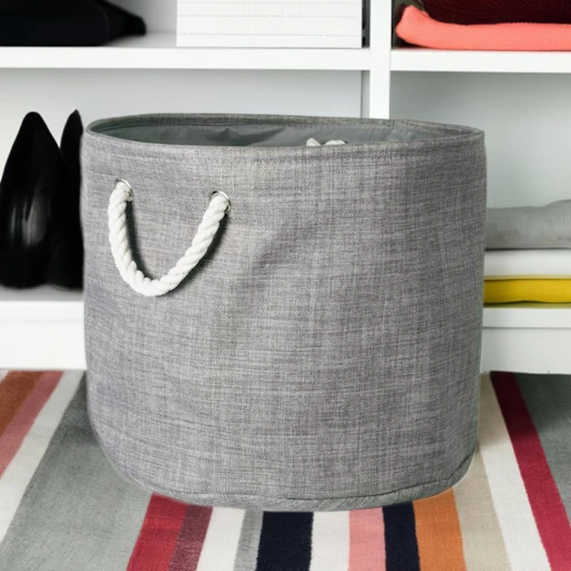 Medium Gray Polyester Variegated Round Bin