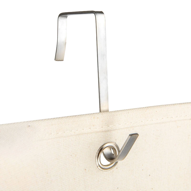 Household Essentials 68" Natural Cotton Over the Door Cap & Hat Organizer