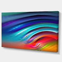 Designart - Beautiful Fractal Rainbow Waves - Large Floral Canvas Art Print