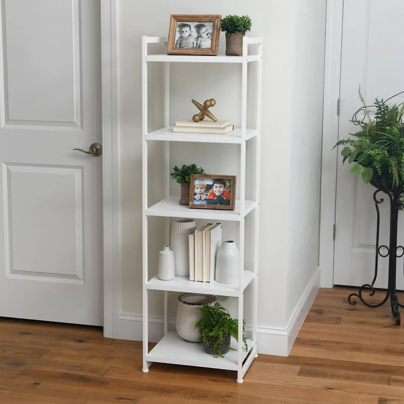 Household Essentials Jamestown 59" 5-Shelf Narrow Bookshelf