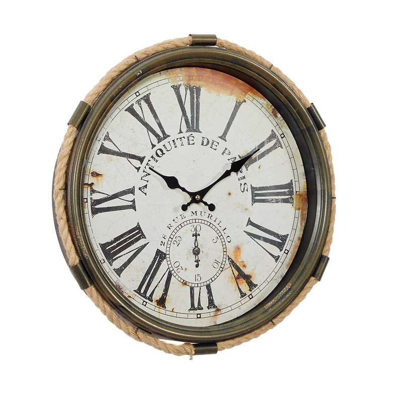 White Coastal Metal Wall Clock