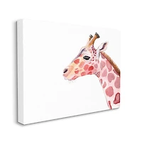 Stupell Industries Calm Giraffe Portrait Red Brown Safari Animal Canvas Wall Art