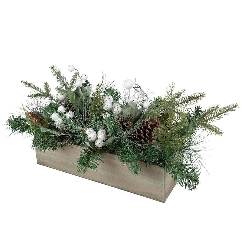20" Mixed Pine with Pine Cones and Berries Christmas Floral Arrangement