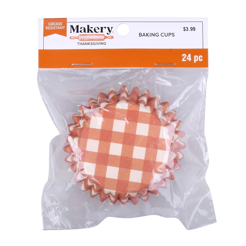 Plaid Pumpkin Baking Cups, 24ct. by Makery™