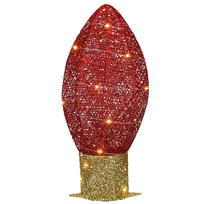 20" Pre-Lit LED Red Christmas Light Bulb Decoration