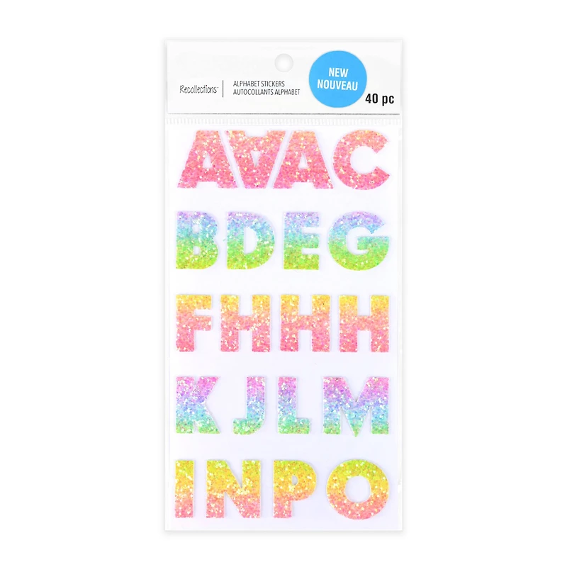 Rainbow Glitter Alphabet Stickers by Recollections™