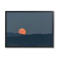 Stupell Industries Orange Moon over Dark Mountain Tree Forest in Frame Wall Art