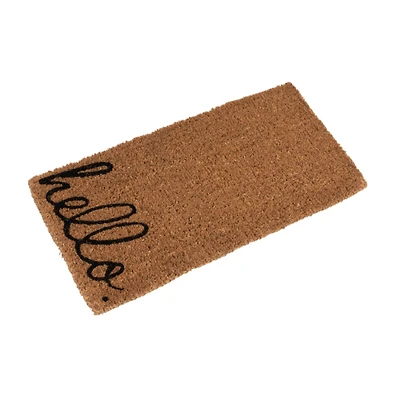 Hello Honey® Black & Brown Hello Natural Coir Doormat