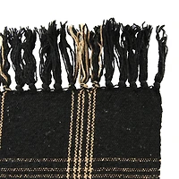 Hello Honey® Plaid Black & Tan Fringed Throw