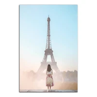 Hazy Dawn Eiffel Tower Canvas Wall Art