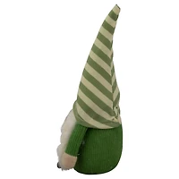 9.25" Green Striped Hat Girl Springtime Gnome