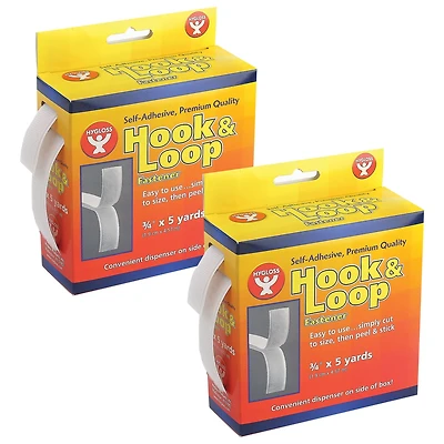 Hygloss® Self-Adhesive Hook & Loop Fastener Roll, 2 Ct