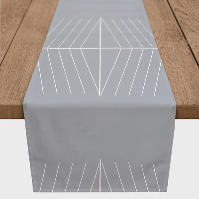 Dusty Blue Lines 16" x 72" Cotton Twill Runner