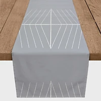 Dusty Blue Lines 16" x 72" Cotton Twill Runner