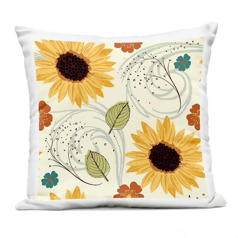 Stupell Industries Warm Sunflower Botanicals Pattern Outdoor Printed Pillow