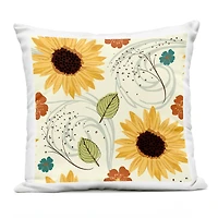 Stupell Industries Warm Sunflower Botanicals Pattern Outdoor Printed Pillow