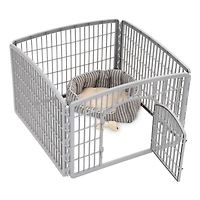 IRIS® Gray 4-Panel Pet Playpen with Door