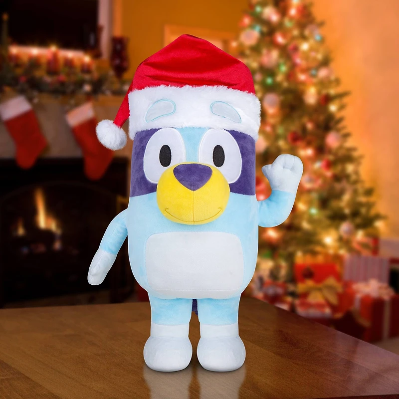 18" Bluey Holiday Greeter with Santa Hat