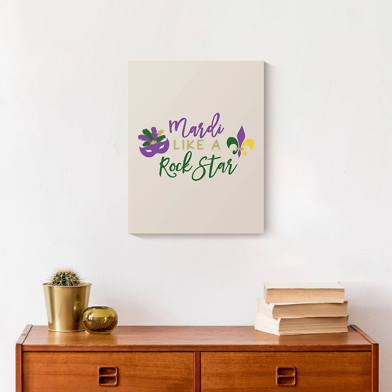 Mardi Gras Rock Star Canvas Wall Art