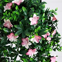 34in. UV Resistant Artificial Azalea Hanging Basket (Indoor/Outdoor)