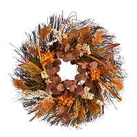 22" Autumn Dahlia & Berries Fall Wreath