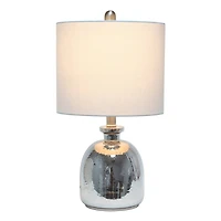 Lalia Home 20" Metallic Gray Hammered Glass Jar Table Lamp
