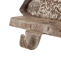 Glitzhome® 8" Marquee LED Wooden & Metal Christmas Tree Stocking Holder Set