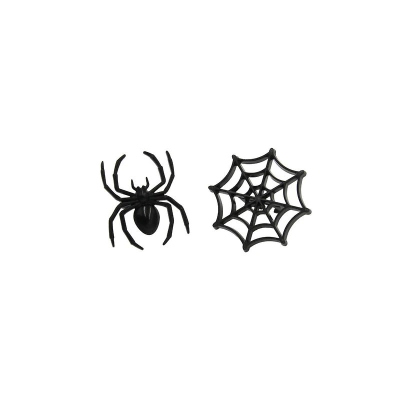 Black Spider & Web Cupcake Ring Toppers, 12ct. by Makery™