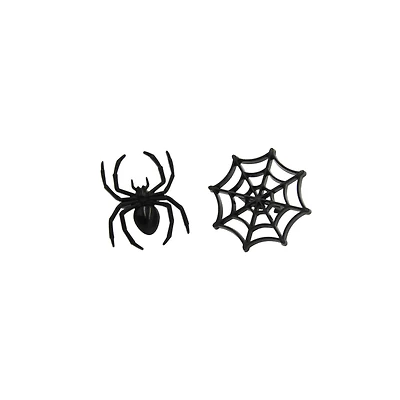 Black Spider & Web Cupcake Ring Toppers, 12ct. by Makery™