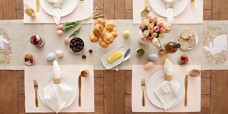 DII® Chintz Rose Dobby Dots Rib Placemat (Set of 6)