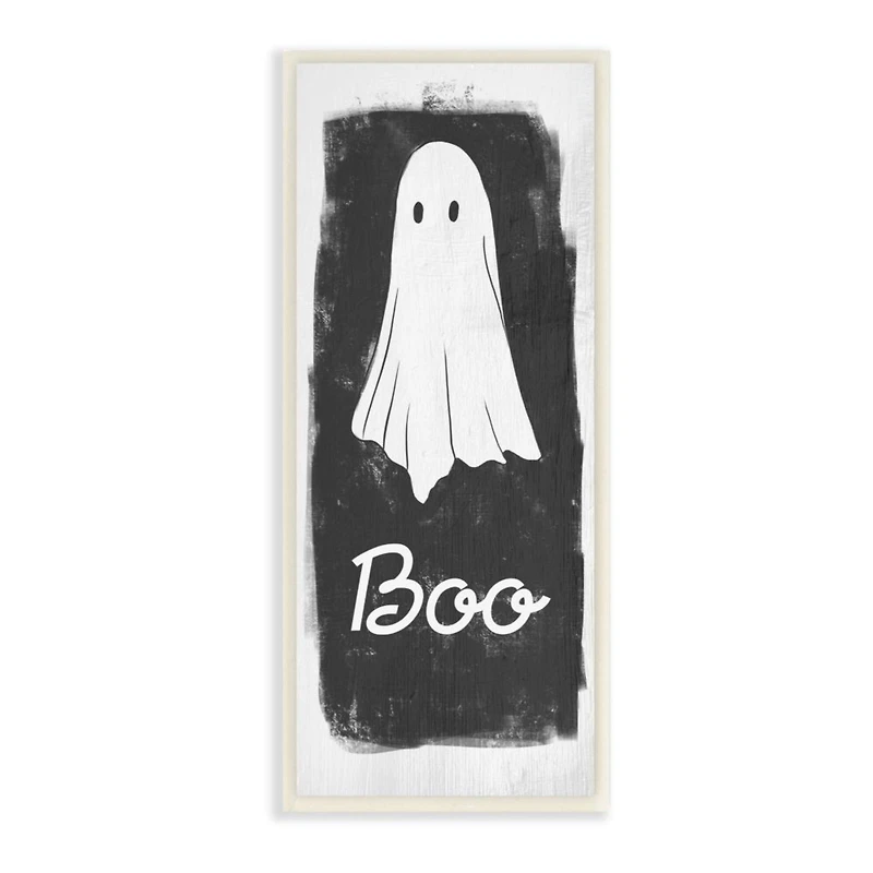 Stupell Industries Charming Rustic Sheet Ghost with Boo Text Wood Wall Plaque