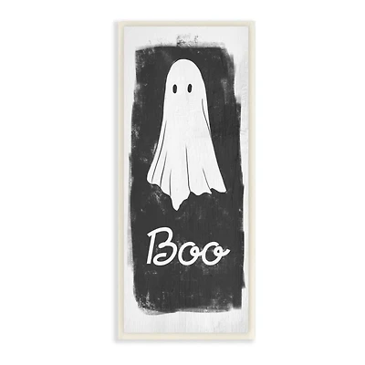 Stupell Industries Charming Rustic Sheet Ghost with Boo Text Wood Wall Plaque