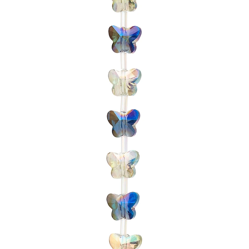 12 Pack: Blue Butterfly Luster Glass Beads, 10mm by Bead Landing™