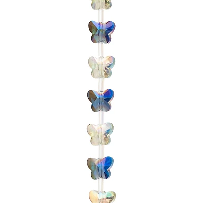 12 Pack: Blue Butterfly Luster Glass Beads, 10mm by Bead Landing™