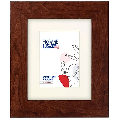 Frame USA Corporate Wide Canadian Walnut Single Image Picture Frame with Mat