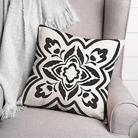Black Medallion II 18" x 18" Throw Pillow