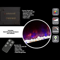 Hastings Home 42" Black Electric LED Fireplace