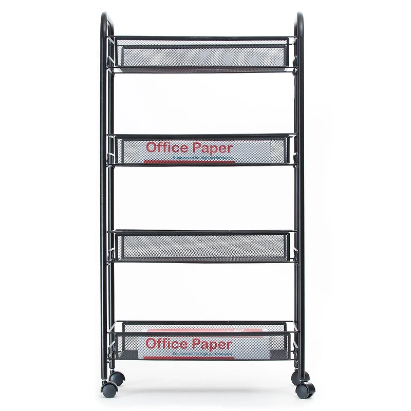 Mind Reader Black All-Purpose Heavy Duty Trolley Utility Cart with Wheels