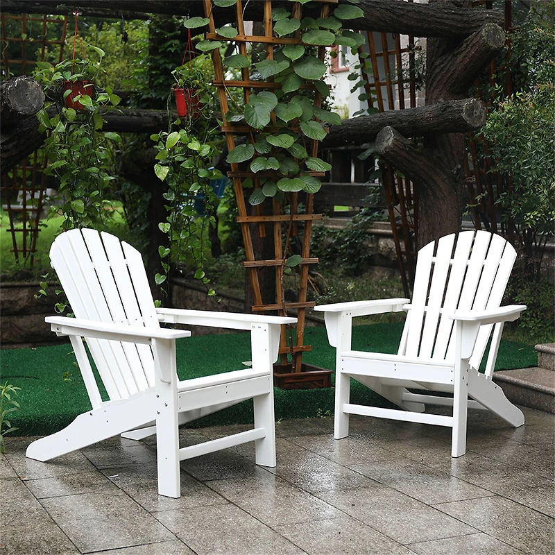 White All Weather Recycled Plastic Outdoor Adirondack Chair