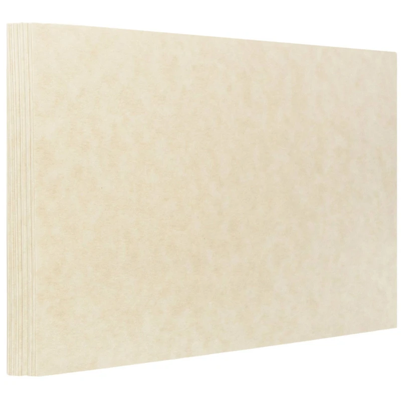 JAM Paper Natural 4.62" x 6.25" 65lb. Blank Flat Parchment Note Cards, 500ct.