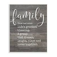 Stupell Industries Family Definition Planked Wood Wall Plaque