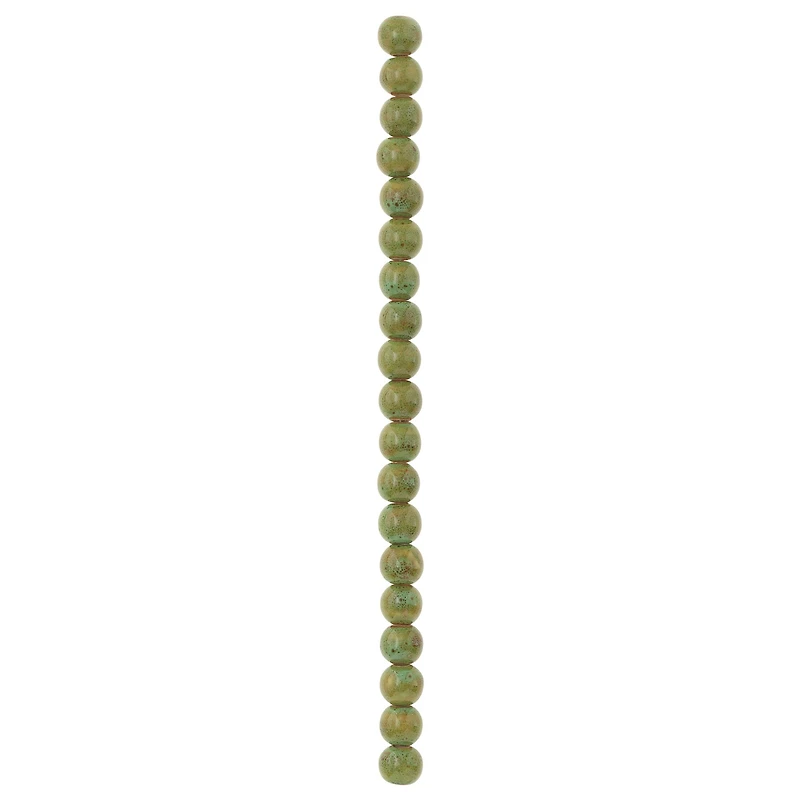 Green Ceramic Round Beads, 12mm by Bead Landing™