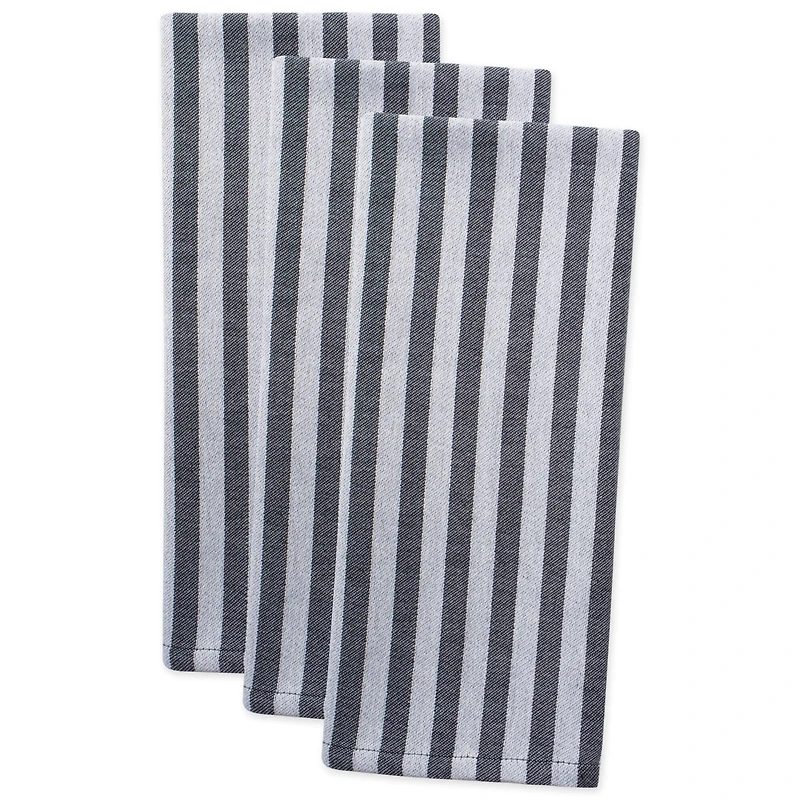 DII® Black & White Stripe Dishtowel, 3ct.