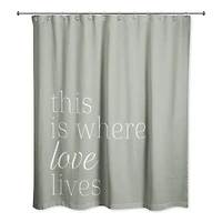 Where Love Lives Olive 71" x 74" Shower Curtain