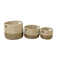 Brown Seagrass Bohemian Storage Baskets, 3ct.