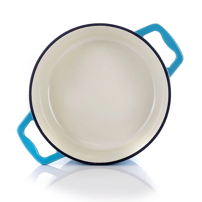 MegaChef Blue Enameled Cast Iron Casserole