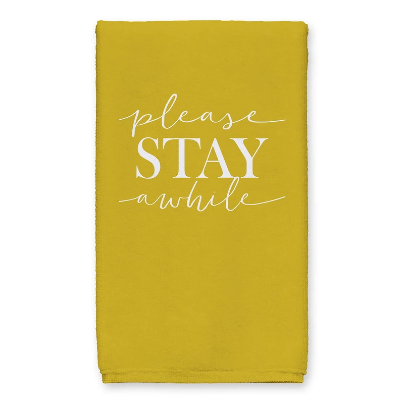Please Stay Awhile 16" x 25" Tea Towel Set of 2