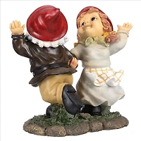 Design Toscano 12" Dancing Duo Garden Gnome Statue