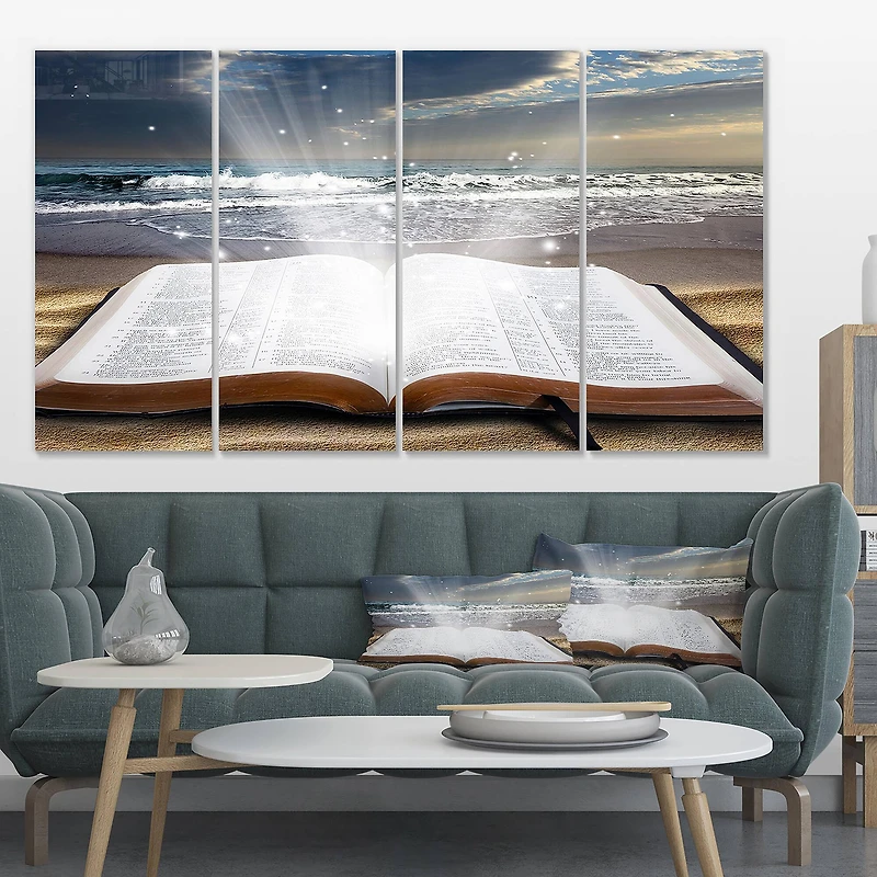 Designart - Jesus Bible at beach